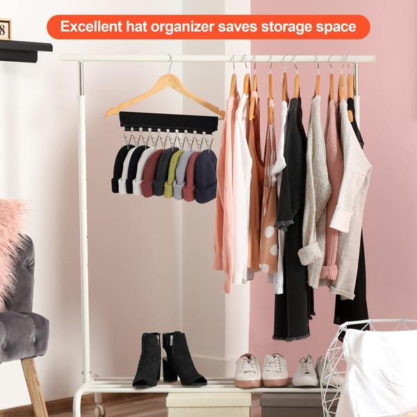 Hat Rack Binboov para bonés de beisebol, organizador de chapéus, pacote com 2 Imagem de Hat Rack Binboov para bonés de beisebol, organizador de chapéus, pacote com 2