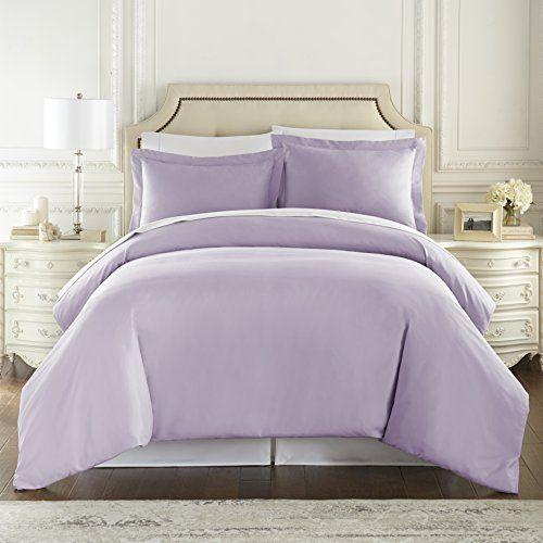 Imagem de HC COLLECTION King Duvet Cover Set - 1500 Thread Capas de edredom leve com fecho zipper para Comforters c/ 2 Pillow Shams - Lavanda