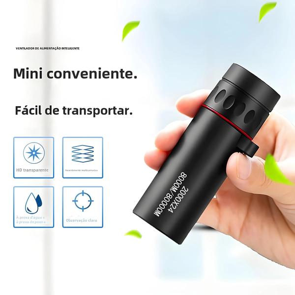 Imagem de HD 2000x24 Telescópio Monocular Portátil Mini Suporte Para Celular Para Acampamento Ao Ar Livre Caça