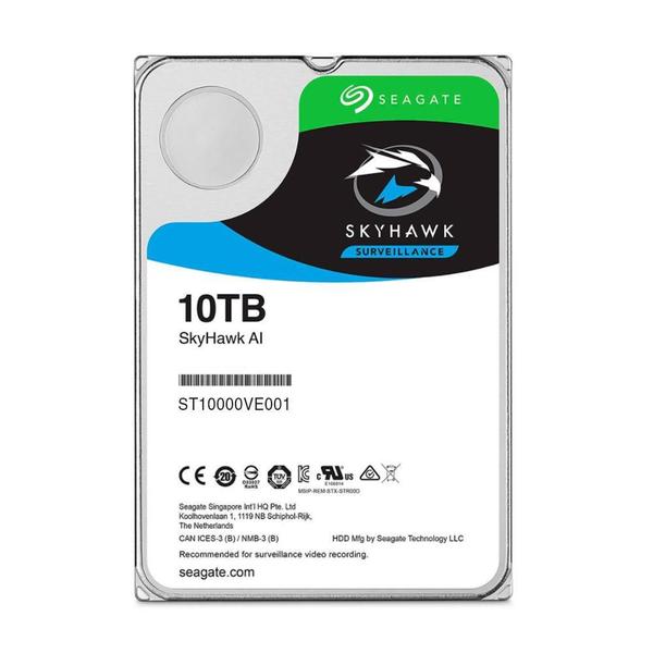 Imagem de HD Desktop Seagate Skyhawk AI Surveillance 10TB SATA6 7200RPM 256MB 3,5" - ST10000VE001