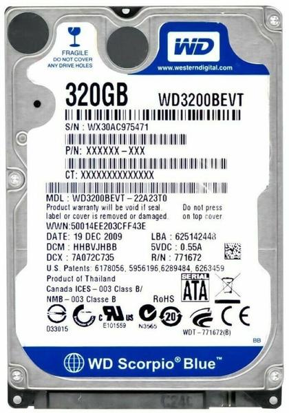 Imagem de Hd Interno Sata Western Digital Wd3200 Scorpio Blue 2.5pol