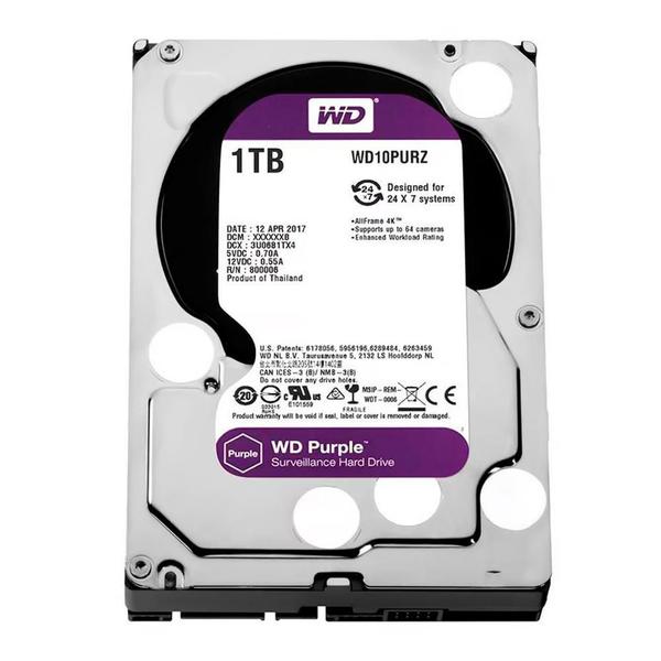 Imagem de Hd Interno Wd 1Tb Purple, 5400 Rpm, Wd11Purz, Dvr E Desktop