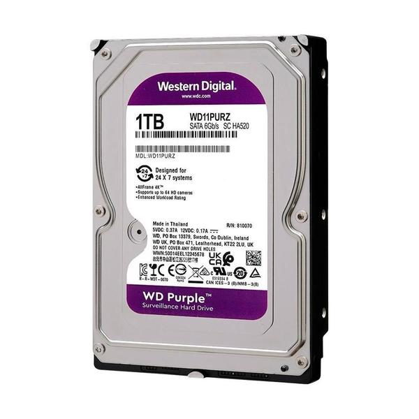 Imagem de Hd Interno Wd 1Tb Purple, 5400 Rpm, Wd11Purz, Dvr E Desktop