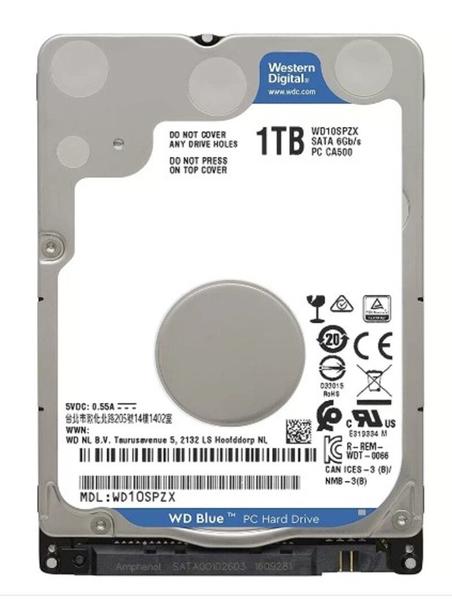 Imagem de HD Interno Western Digital para Notebook 1TB 5400RPM 2,5" SATA Blue WD10SPZX