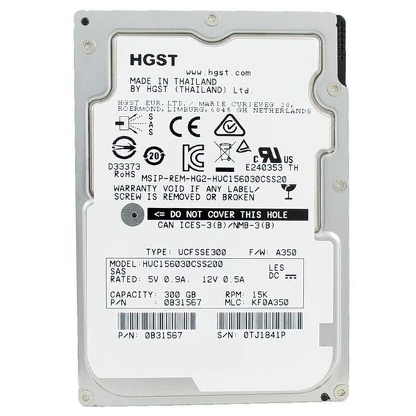 Imagem de Hd Sas Hgst 300gb 15k 2.5 huc156030css200 0b31567