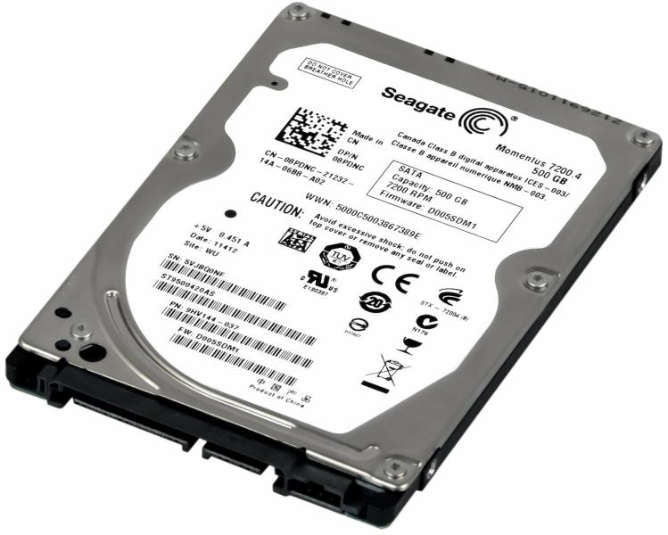 Imagem de Hd Sata Interno Seagate 500gb 7.2k 2.5 Momentus st9500420as