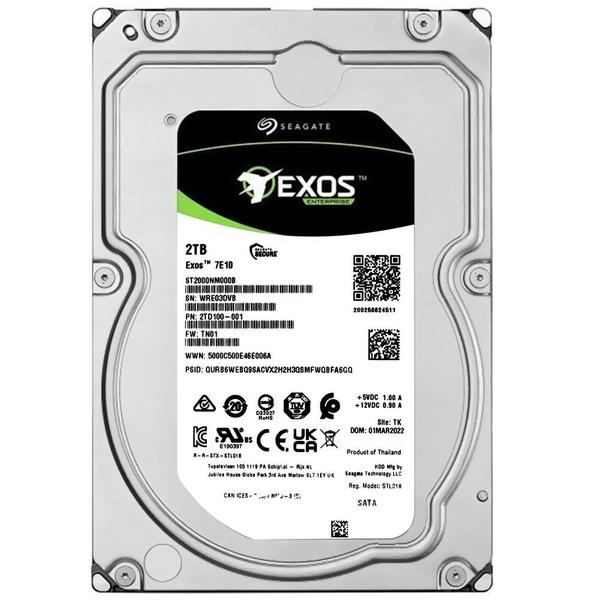 Imagem de HD Servidor Seagate Exos 7E10 2TB SATA 6GB/s 7200RPM 256MB 512N 3.5" - ST2000NM000B