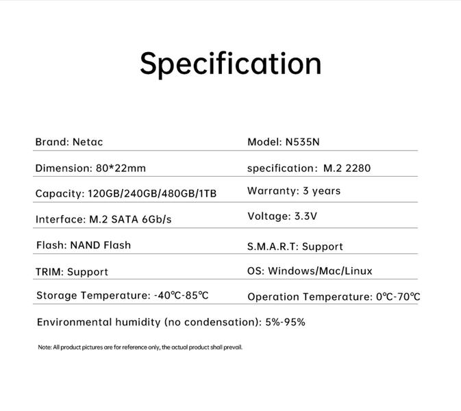 Imagem de Hd Ssd  M2 120gb N535n M.2 Sata3 560mbs Netac