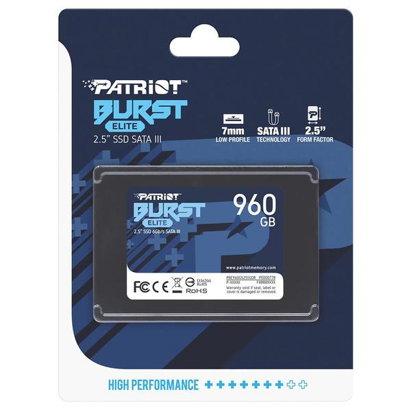 Imagem de HD SSD Patriot 960GB Burst Elite 2.5" SATA 3 - PBE960GS25SSDR