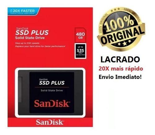 Imagem de Hd Ssd Sandisk Plus 480Gb 535Mb/S Sata 3