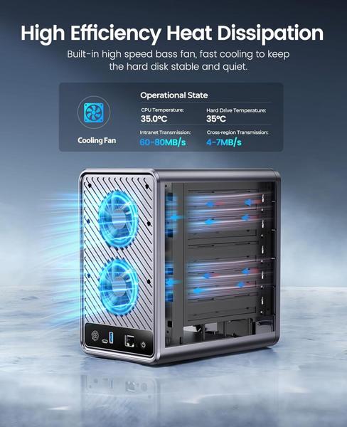 Imagem de HD Storage Orico NAS Meta Cube Pro 5 Baias USB 3.2 - RAID