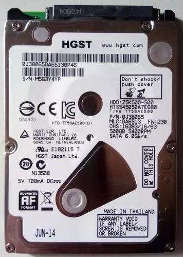 Imagem de Hdd 2,5 Notebook Hgst Travelstar 500gb Sata2 7mm OCT-17