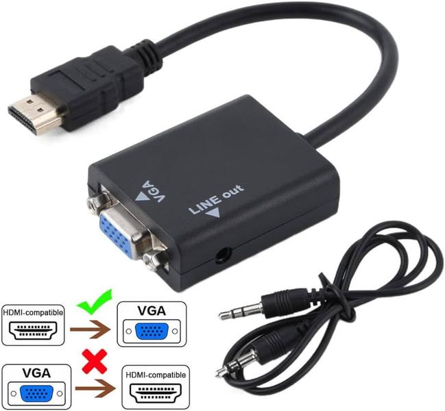 Imagem de Hdmi Para Vga Com Áudio P2 Conversor De Vídeo Top