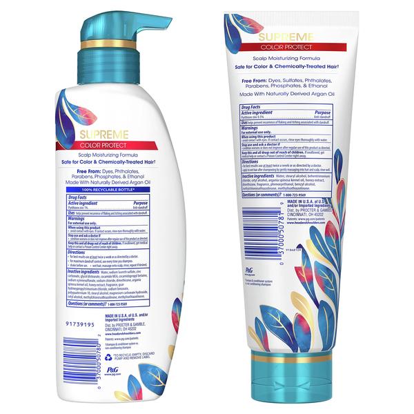 Imagem de Head & Shoulders Shampoo e Condicionador da Caspa, Proteção de Cores Supremas com Óleo de Argan e Mel de Manuka, 11,8 Oz, 9.4 Oz