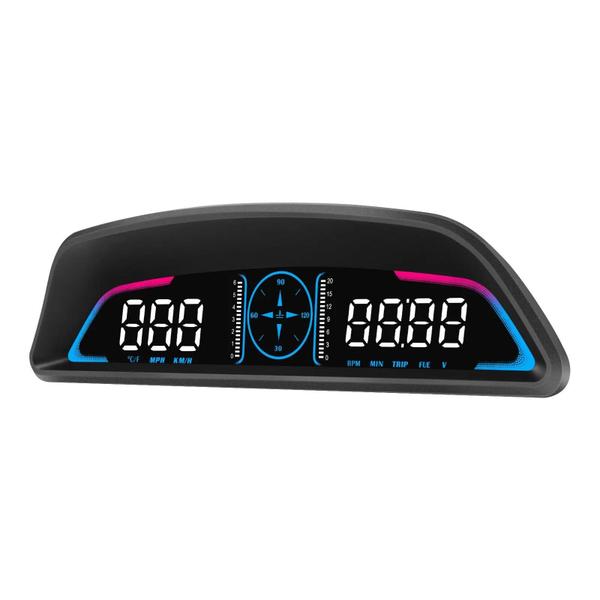 Imagem de Head-up Display (HUD) Inteligente OBD2 com GPS - Velocímetro Digital, Alarme de RPM e Temperatura