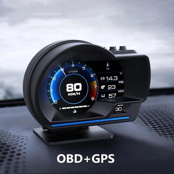 Imagem de Head Up Display (HUD) para Carro e Caminhão - Velocímetro OBD2 com GPS, Turbo, RPM e Alarme