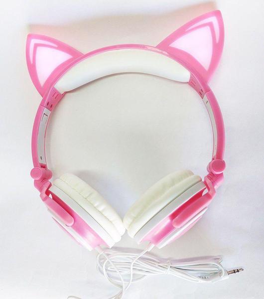 Imagem de Headfone  orelhas de gato e led hf-c22/2560 rosa - Exbom