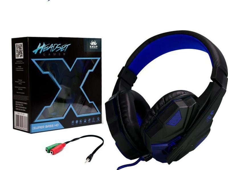 Imagem de Headphone Gamer Fone com Microfone AZUL KP-397 KP-397 KNUP