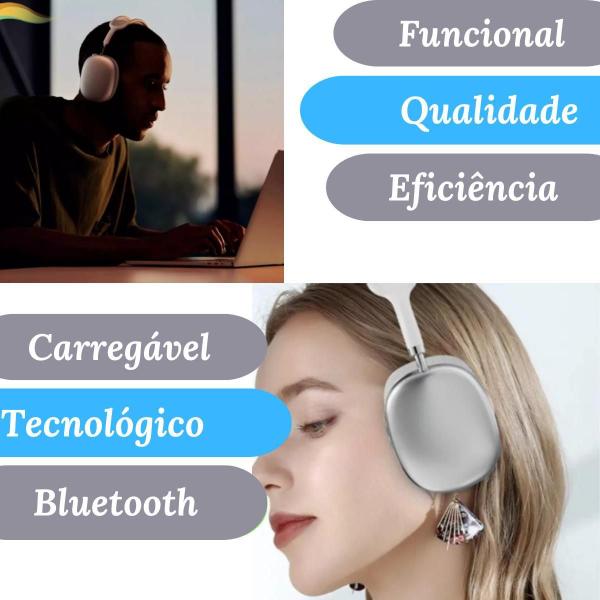 Imagem de Headphone S/Fio Bluetooth C/Microfone Max P9 Air Premium Cor