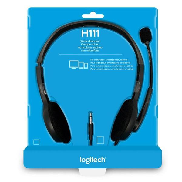 Imagem de Headset Com Fio Logitech H111 Com Microfone P3 981-000612