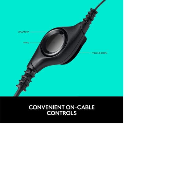 Imagem de Headset com fio USB Logitech H390 Almofadado, Controles de Áudio Integrado e Microfone com Redução de Ruído