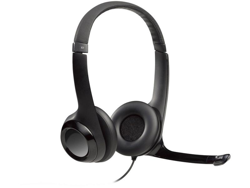 Headset com fio USB Logitech H390 com Almofadas, Controles de Áudio Integrado e Microfone com Redução de Ruído - 981-000014