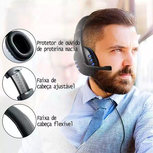 Imagem de Headset Fone Gamer Com Led E Microfone - Novo, Lacrado