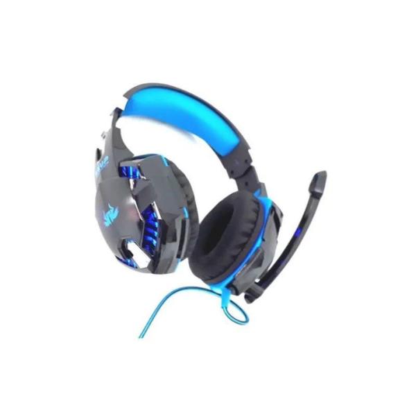 Imagem de Headset fone gamer com microfone e led p3 - kp-455a azul