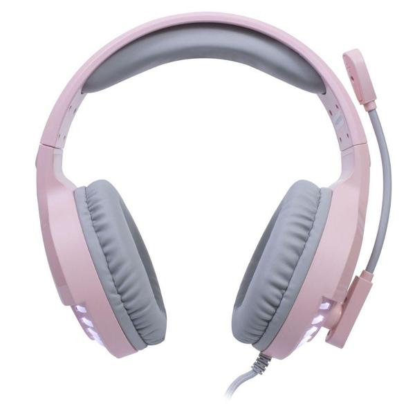 Imagem de Headset Gamer 7.1 Pink Fox Hs414 Usb Led Branca Oexgame Rosa