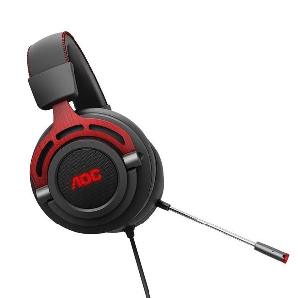 Imagem de Headset Gamer AOC GH210, LED Vermelho, P2, Drivers 50mm, Preto e Vermelho - GH210RA1B