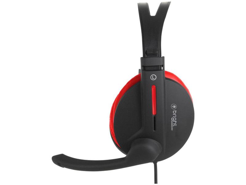 Imagem de Headset Gamer Bright 0206 P2 Preto e Vermelho