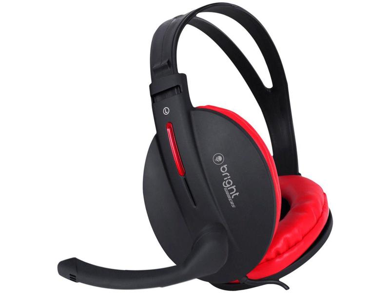 Imagem de Headset Gamer Bright 0206 P2 Preto e Vermelho