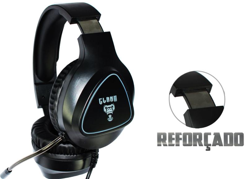 Imagem de Headset gamer com fio led/rgb ajustável hm709 - preto