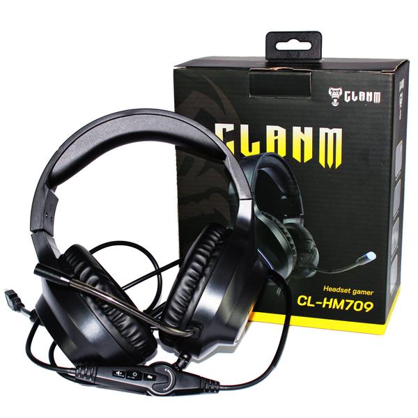 Imagem de Headset gamer com fio led/rgb ajustável hm709 - preto