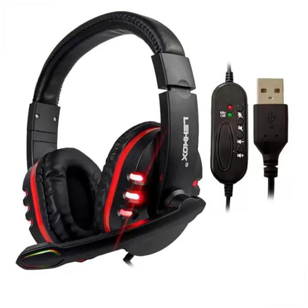 Imagem de Headset Gamer com Microfone Luz LED RGB Fone USB 7.1 LEF-1040