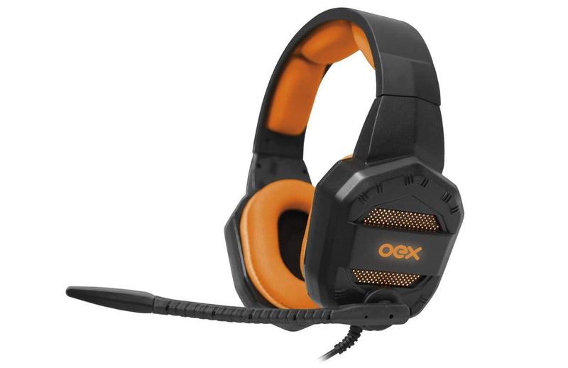 Imagem de Headset Gamer Conquest HS406 Preto e Laranja - Oex