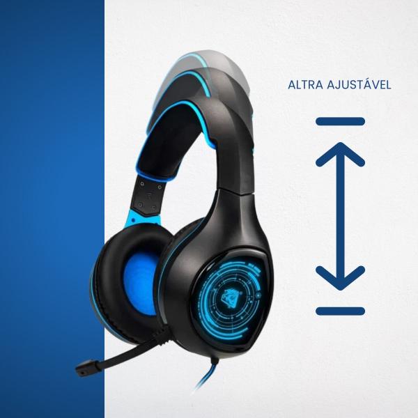 Imagem de Headset Gamer Dragon Rgb Azul com Preto Elg  