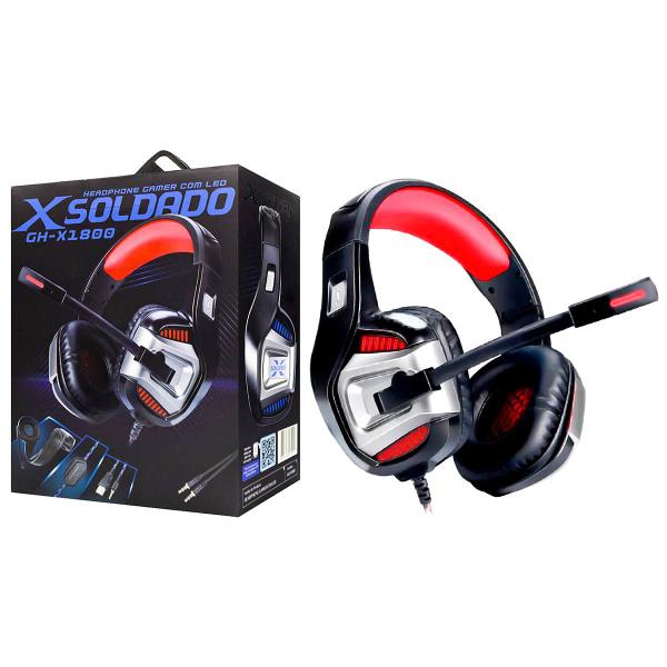 Imagem de Headset Gamer Flexível 7.1 Surround para Ps4/PC/Celular com Microfone Infokit GH-X1800 Vermelho