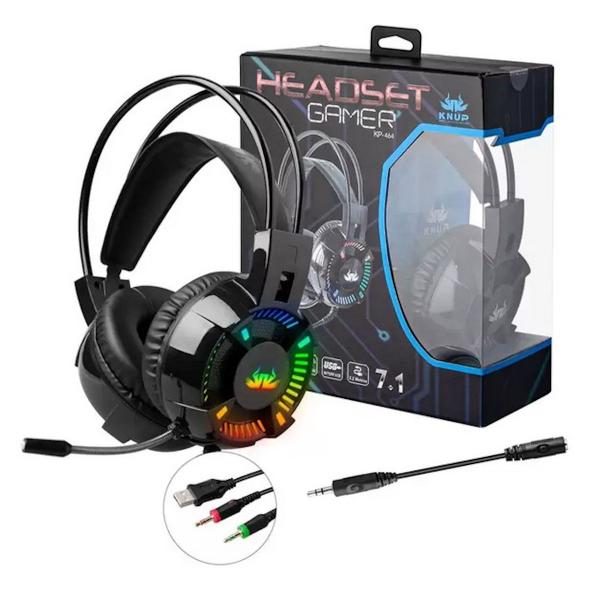 Imagem de Headset Gamer Fone de Ouvido Led Rgb Som 7.1 com Microfone Estéreo Para Pc Notebook Smartphone