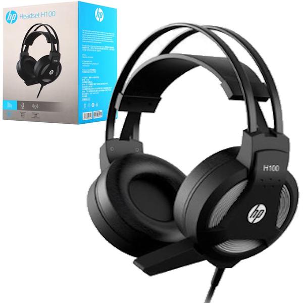 Imagem de Headset Gamer Fone HP H100 C/ Microfone Conexão P2 Adapt P3