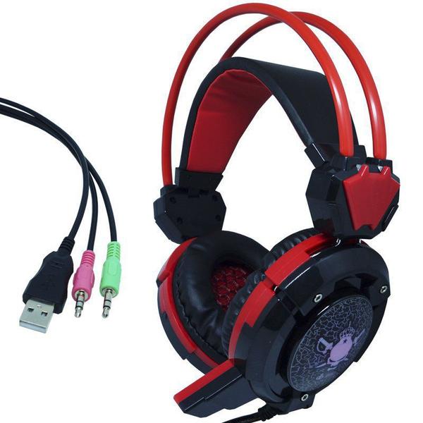 Imagem de Headset Gamer Fone Ouvido com Microfone Usb P2 Led Pc Jogos Infokit GH-X30 XSoldado