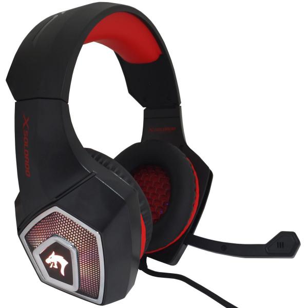 Imagem de Headset Gamer Fone Ouvido Microfone Bass Led Pc Celular Infokit GH-X2000 XSoldad Vermelho