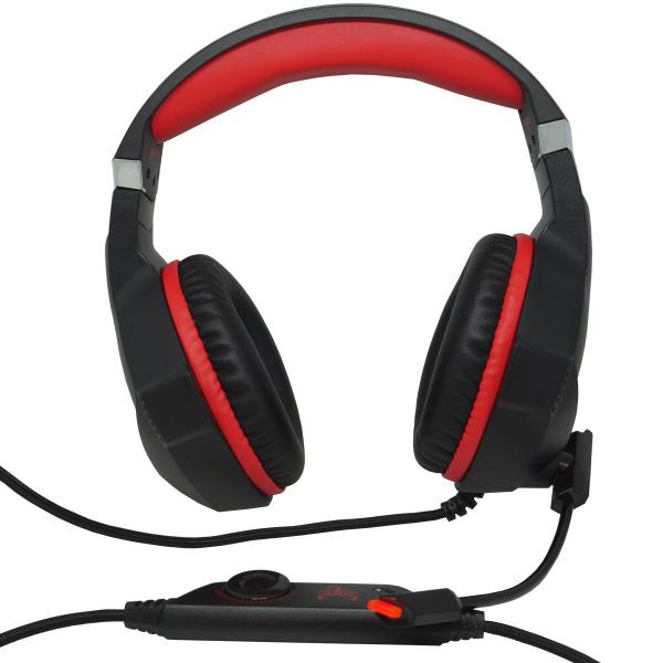 Imagem de Headset Gamer Fone Ouvido Microfone Bass Led Pc Celular Jogos Infokit GH-X1000 XSoldado Vermelho