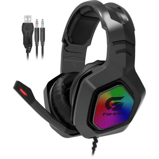 Imagem de Headset Gamer Fortrek Black Hawk RGB Preto Entradas P2 e USB