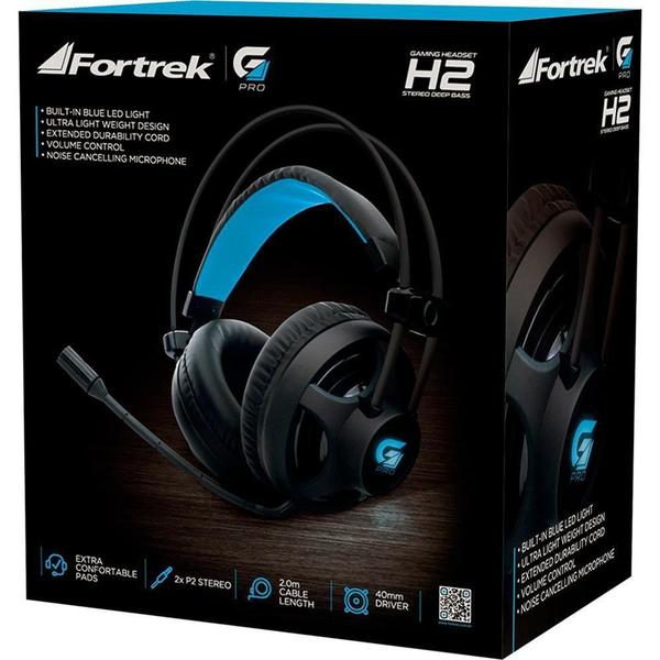 Imagem de Headset Gamer Fortrek PRO H2 com LED Azul, P2, Preto - H2