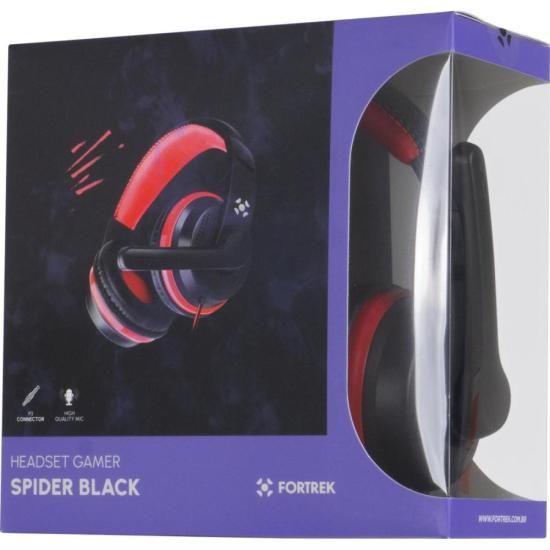 Imagem de Headset Gamer Fortrek Spider Black P3 Preto/Vermelho