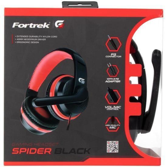 Imagem de Headset Gamer Fortrek Spider Black P3 Preto/Vermelho