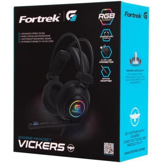 Imagem de Headset Gamer Fortrek Vickers P2 + USB RGB Preto F002