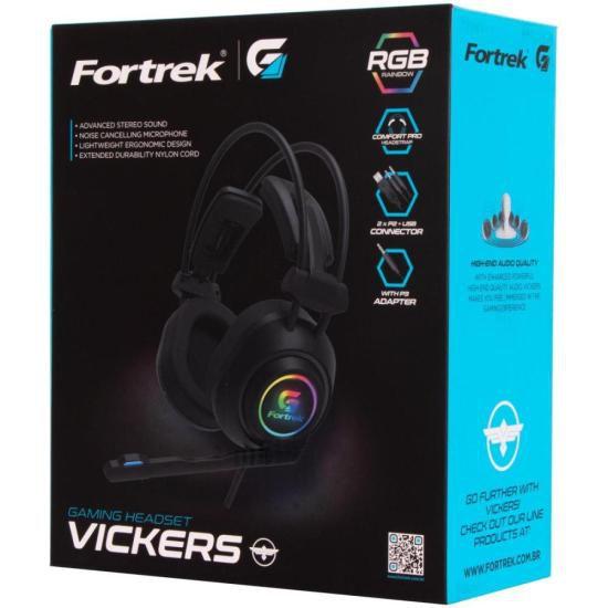 Imagem de Headset Gamer Fortrek Vickers P2 + USB RGB Preto