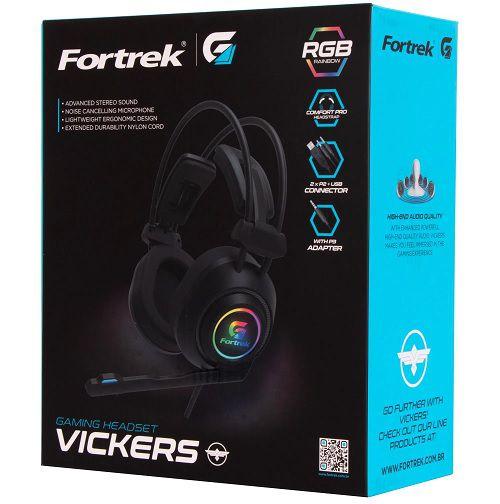 Imagem de Headset Gamer Fortrek Vickers P2 + USB RGB Preto